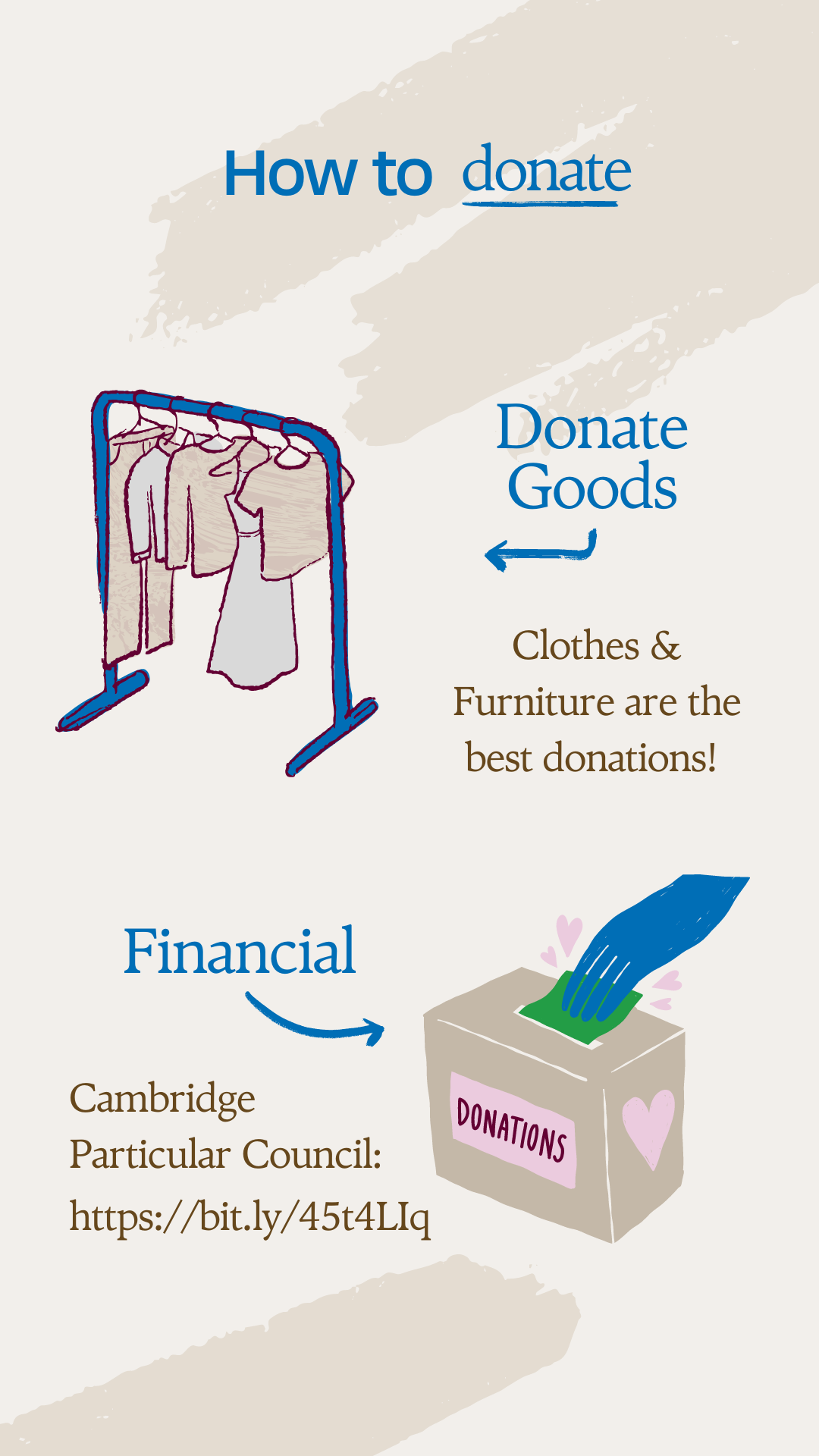 Donate goods or money